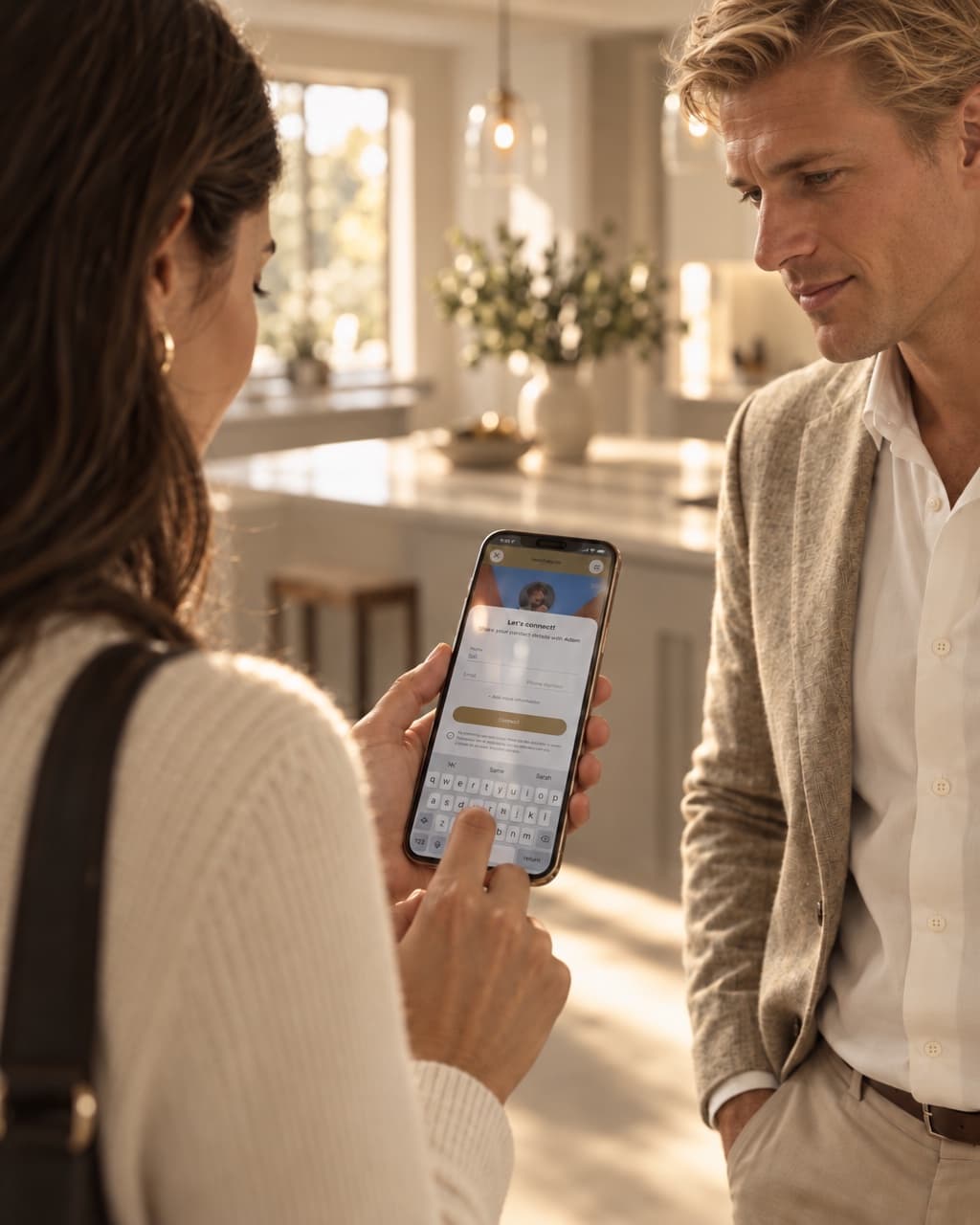 A buyer entering her details into the agent's HeyDrop lead form