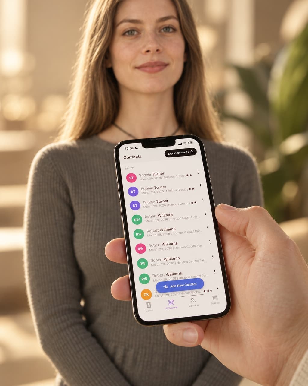 The scanned attendee saved in HeyDrop contacts